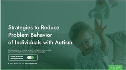Strategies to Reduce Problem Behavior of Individuals with Autism