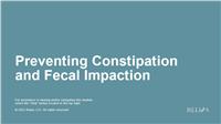 Preventing Constipation and Fecal Impaction