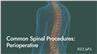 Common Spinal Procedures: Perioperative