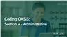 Coding OASIS: Section A - Administrative